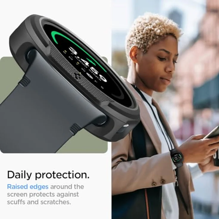 Spigen Liquid Air Hülle für Samsung Galaxy Watch 8 44mm (2025), TPU mit erhöhtem Displayschutz, Matt Schwarz – Bild 5