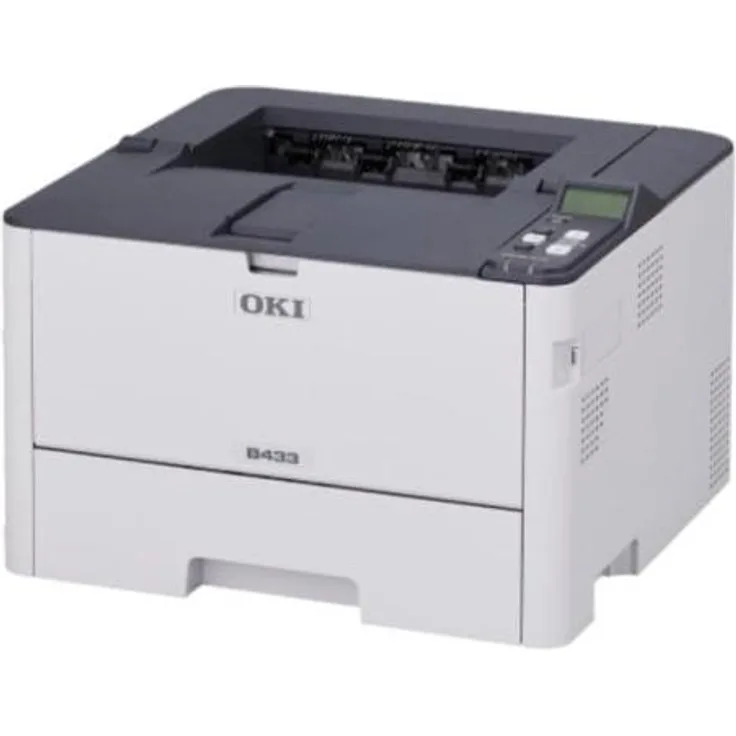 OKI B433dn Ethernet-Laserdrucker, S/W-LED-Technologie, automatischer Duplexdruck, 40 Seiten/Min, grau