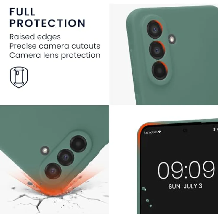 kwmobile Handyhülle für Samsung Galaxy A56 5G - weiches TPU Silikon Case in Tannengrün, rutschfest und stoßabsorbierend – Bild 3