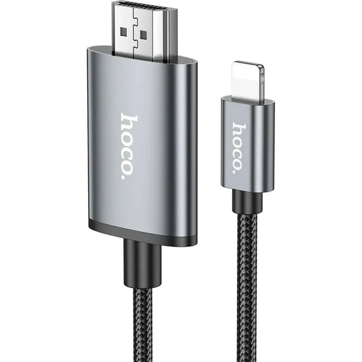 Hoco Lightning auf HDMI 1080p Kabel UA27, 2m stahlgrau, digitale Audio- und Videoübertragung