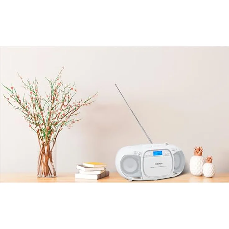 Medion LIFE E66476, Tragbares Radio mit Digitaltuner, FM/AM Empfang, LCD Display, Weiss – Bild 8
