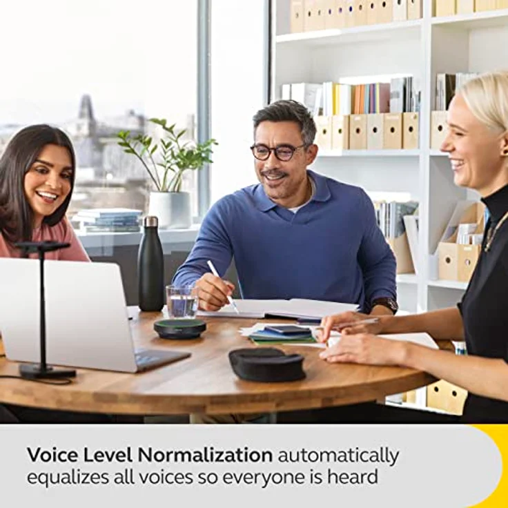 Jabra Speak2 55 Bluetooth-Freisprechlösung, 4 Mikrofone mit Geräuschunterdrückung, 50 mm Breitband-Lautsprecher, Breitband-Audio, kompakt, tragbar - Zoom und Google Meet zertifiziert, Dunkelgrau – Bild 5