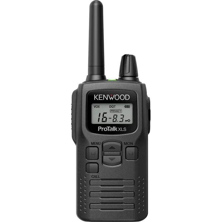 Kenwood PMR-446 PKT-300 Handfunkgerät, kompaktes Lizenzfreies Funkgerät mit Li-Ion-Akku und Ladeschale