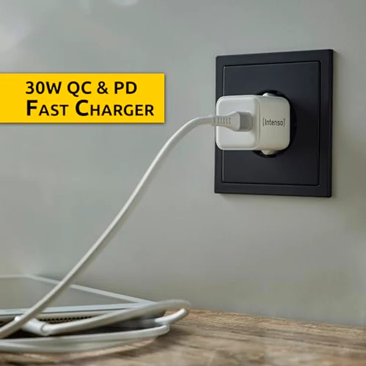Intenso Power Adapter W30C, 30 W Schnellladegerät mit USB-C Anschluss, ultrakompakt und weiß – Bild 3