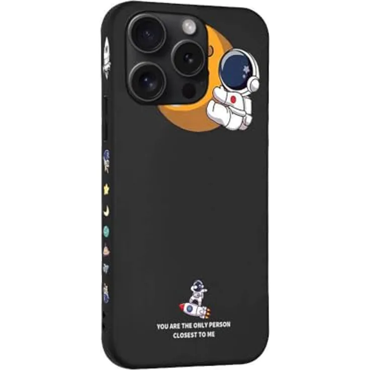 COFI 1453 Hülle kompatibel mit iPhone 15 Astronaut NASA Handy-Hülle Schwarz - Leichte und langlebige Konstruktion, weiches TPU-Material, moderner Look, vollen Zugriff auf Anschlüsse und Tasten, einfache Montage und Demontage