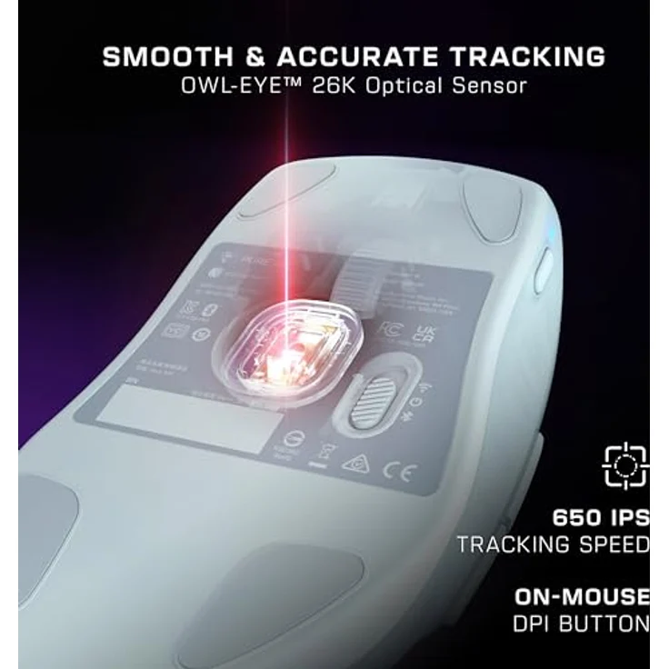 Turtle Beach Pure Air RGB-Gaming-Maus, Weiß, 26.000 DPI, 125h Akkulaufzeit – Bild 4