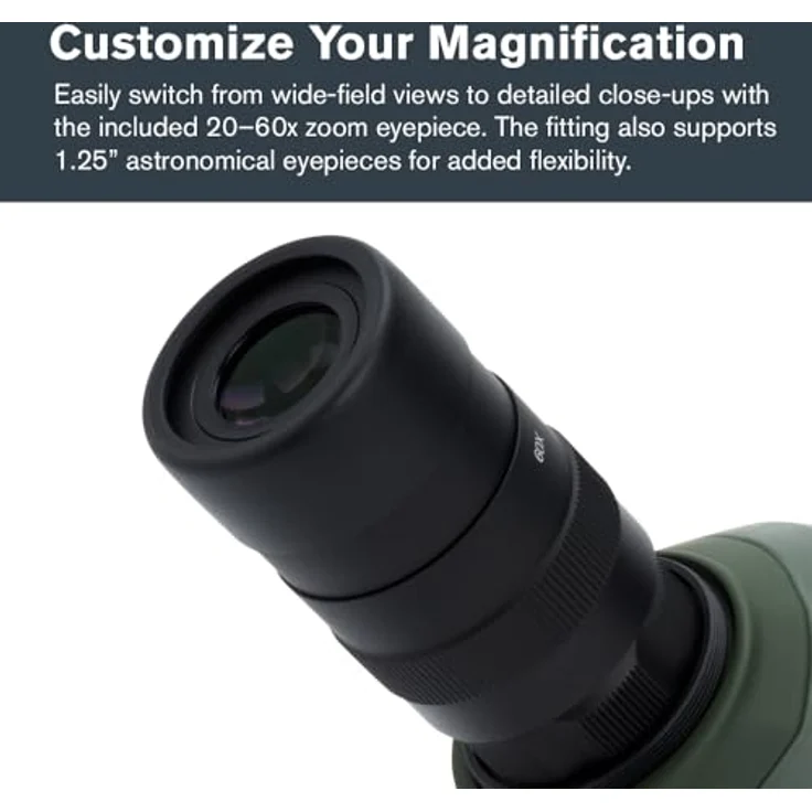 Celestron Regal M2, Fernglas 60x80 mm mit ED-Optik, wasserdicht, grün, inklusive Tragetasche – Bild 5