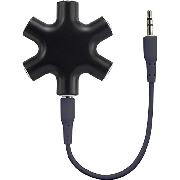 SpeaKa Professional SP-7870556 Klinke Audio Y-Adapter [1x Klinkenbuchse 3.5 mm - 5X Klinkenbuchse 3.5 mm] Schwarz