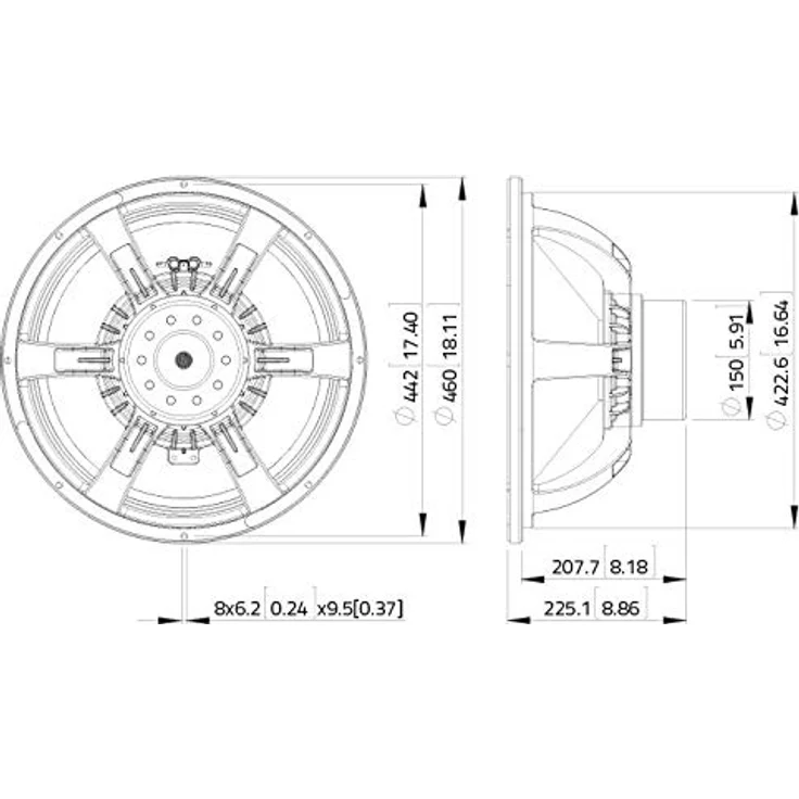LAVOCE SAN184.03 45,7 cm Aluminium Subwoofer mit Neodym-Magnet, professionelle Bühnen- und Showtechnik – Bild 3