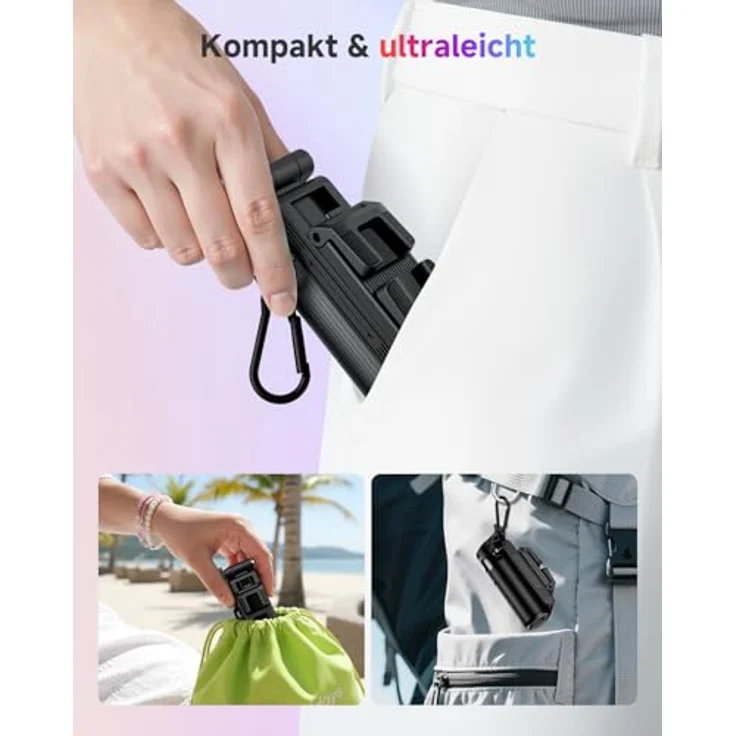 Rollei Easy Creator SmartGrip, 3-in-1 Smartphone-Stativ mit Bluetooth-Fernbedienung, verstellbar und tragbar, Aluminium, bis zu 43 cm hoch – Bild 7