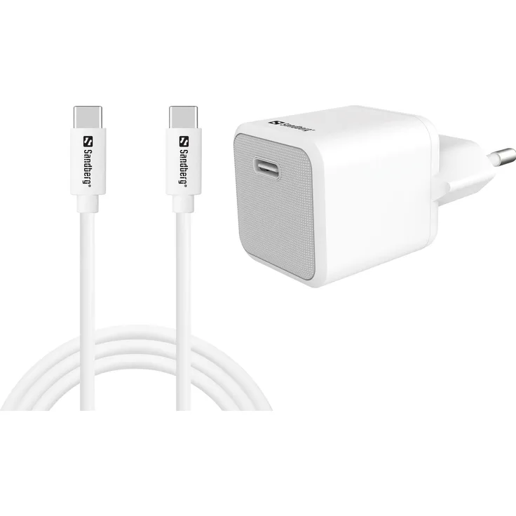 Sandberg USB-C AC-Ladegerät 20W mit USB-C auf C 1M, Weiss