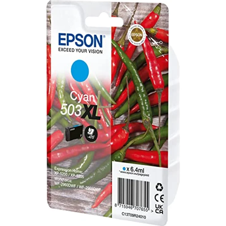 Epson Original 503XL Tinte Chili Singlepack Cyan XL, XP-5200 XP-5205 WF-2960DWF WF-2965DWF, ReadyPrint Flex-Tintentarife – Bild 2