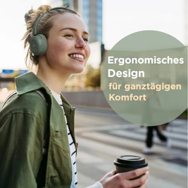 JVC HA-S59W-G, Wireless Kopfhörer mit 50 Std. Akku, Bluetooth® 5.3, Multipoint, App-EQ, faltbarem Design und weichen Ohrpolstern – Matt Grün – Bild 4