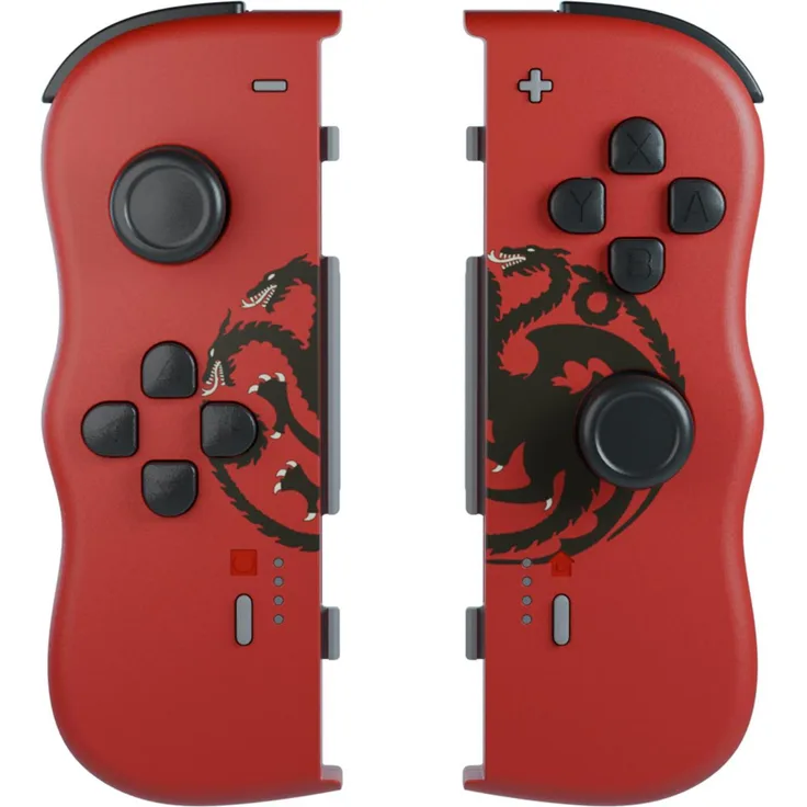 Lexip PIXMINDS X GAME OF THRONES Twinpads Controller, kabellos mit Bluetooth und Vibrationstechnik, schwarz, für Switch OLED und Switch