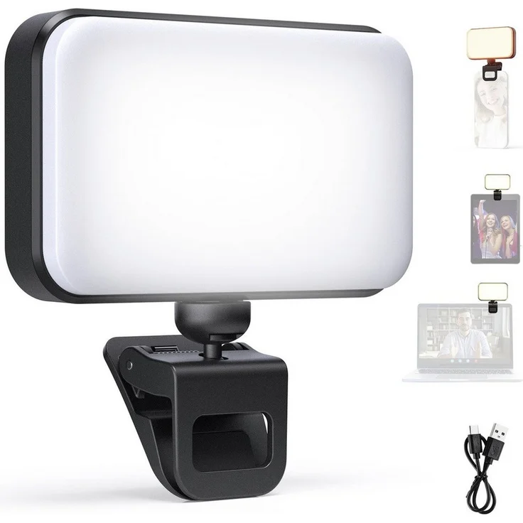 Neewer N6B Videoleuchte, 66 LEDs Bi-Color Clip-on LED Licht für Smartphone und Tablet