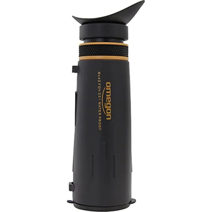 Omegon Monokular Orange 8x42, wasserdicht mit fixierter Schärfe und griffigem Design – Bild 2