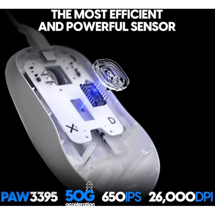 Pulsar Gaming Gears X2H Wired, Gaming Maus mit PAW3395-Sensor, ergonomischem Design und pulsar Blue Encoder, Weiss – Bild 6