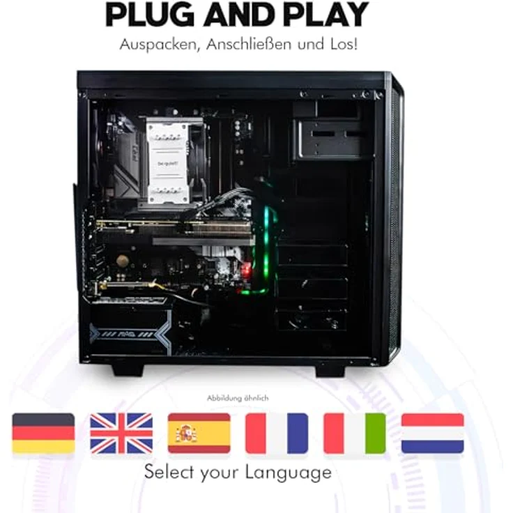 dcl24.de Office Business-PC Ryzen 9 7900X, GeForce RTX 3050, 32 GB RAM, 1000 GB SSD, Schwarz, Windows 11 Pro, WLAN – Bild 5