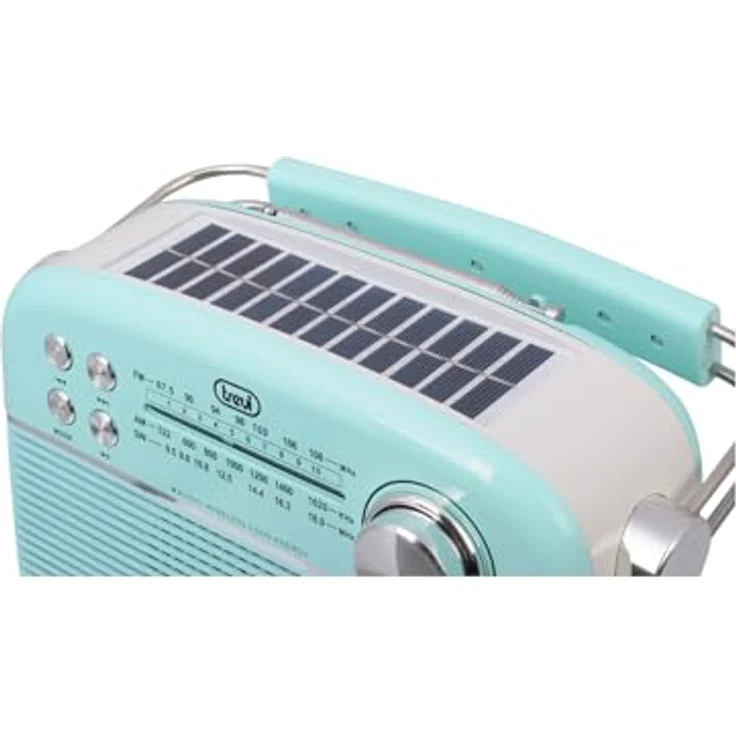 Trevi RA 7F50 BT, Tragbares Multiband-Solarradio mit AM, FM, Bluetooth und USB/microSD-Anschluss, Grün – Bild 4