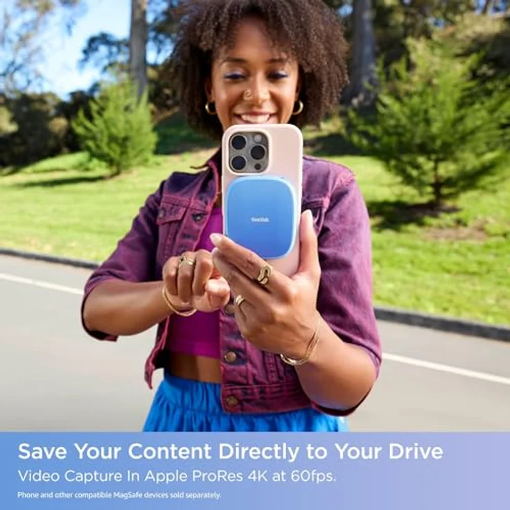 SanDisk Creator Phone SSD 1 TB, kompatibel mit MagSafe, bis zu 1.000 MB/s Lesegeschwindigkeit, inklusive EIN Monat Adobe Creative Cloud – Bild 3