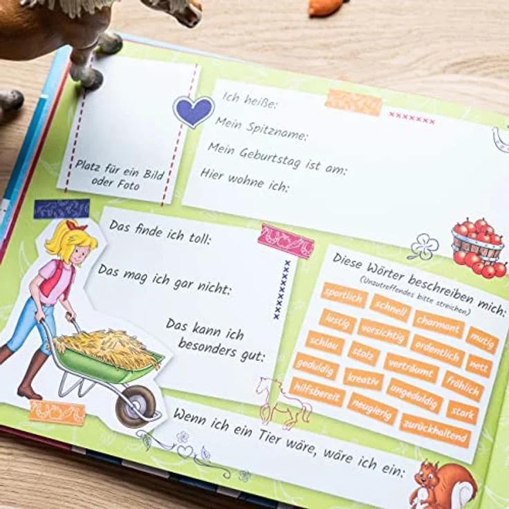Papierdrachen Hochwertiges Freundebuch für Kinder - Bibi & Tina - Poesiealbum für alle kleinen Pferdefreunde - für 27 Freunde - buntes kindgerechtes Design – Bild 5