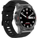 Maxcom - FW63 Cobalt Pro Smartwatch - Fitness- und Sportuhr - Männer - Wasserfest - mit Blutdruck-, Herzfrequenz-, Schlafüberwachung - Robust - Extra Starker Akku - Rund - mit Gummiband - Schwarz