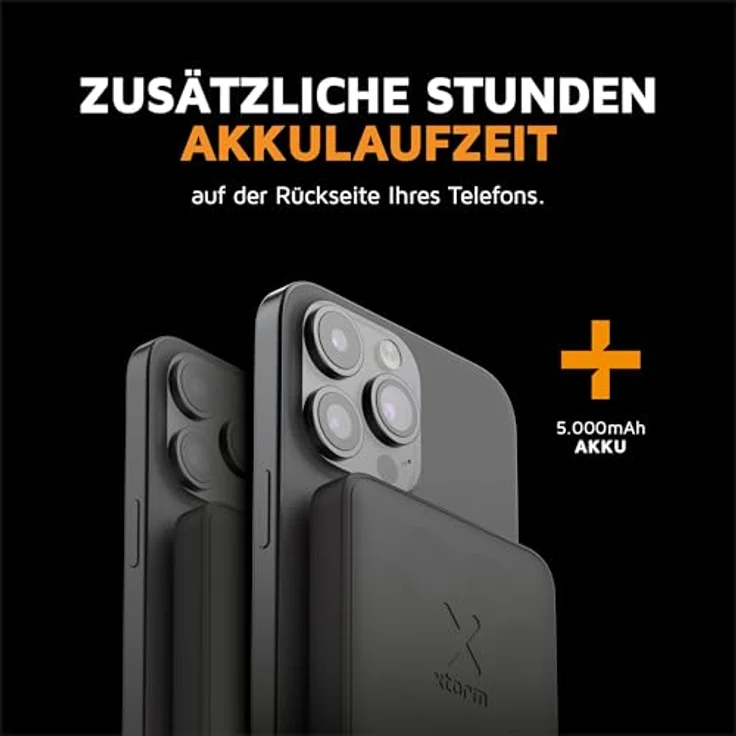 Xtorm Kabellose Powerbank 5000 mAh - Magnetisch, USB-C, MagSafe kompatibel - iPhone 15 Pro Max/Pro/15/14 Pro Max/13 Pro - Schwarz – Bild 2