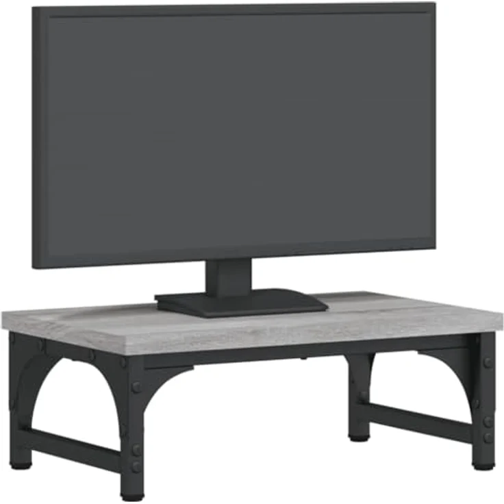 vidaXL Monitorständer Grau Sonoma 37x23x14 cm Holzwerkstoff mit ergonomischem Design und zusätzlichem Stauraum – Bild 3