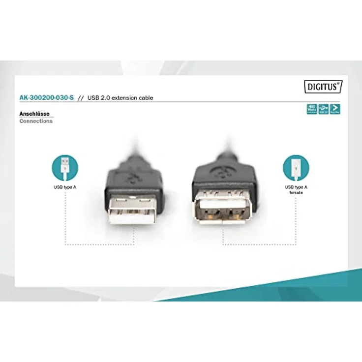 Planet ASSMANN Basic - USB-Verlängerungskabel - USB Typ A, 4-polig (M) - USB Typ A, 4-polig (W) - 3 m (USB/USB 2.0) - geformt - Schwarz (AK-300200-030-S) - Preisvergleich – Bild 3