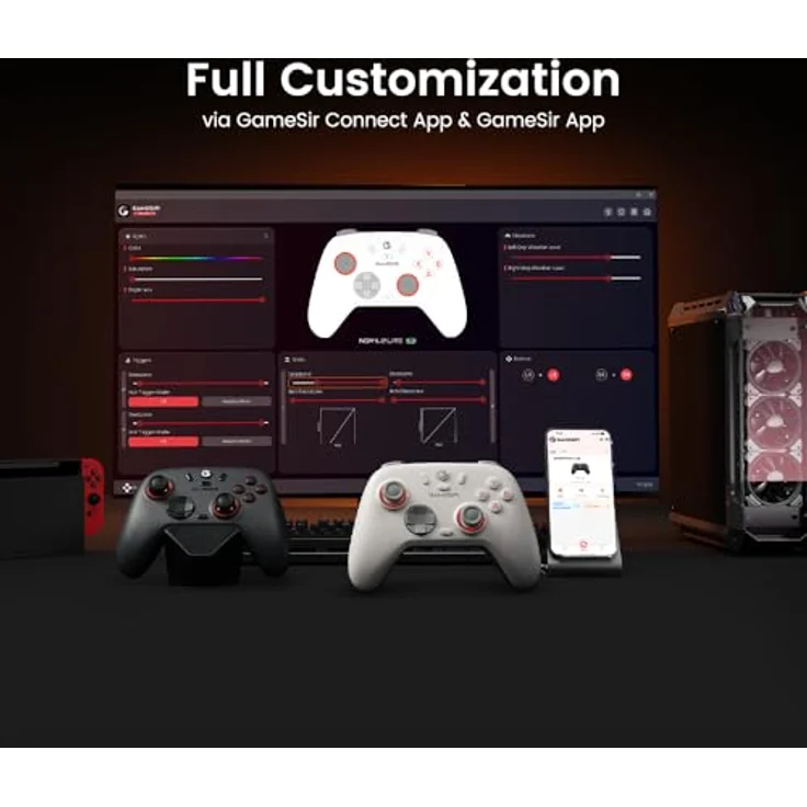 Gamesir NOVA2 LITE - Wireless Controller mit Tri-Mode-Konnektivität, 600-mAh-Akku, Weiß – Bild 8