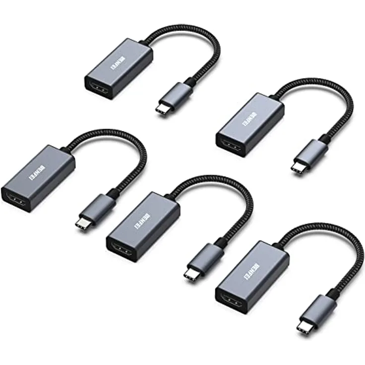 BENFEI 5er Pack USB C auf HDMI Adapter, 4K@60Hz, Thunderbolt 3/4/5 kompatibel für iPhone 15 Pro/Max, MacBook Pro/Air 2023, iPad Pro, iMac, S23, XPS 17, Surface Book 3