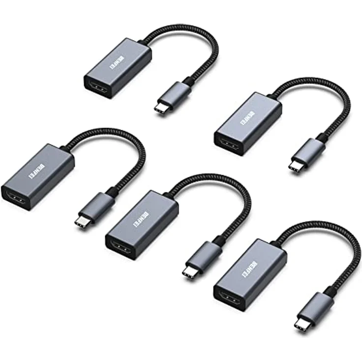 BENFEI 5er Pack USB C auf HDMI Adapter, 4K@60Hz, Thunderbolt 3/4/5 kompatibel für iPhone 15 Pro/Max, MacBook Pro/Air 2023, iPad Pro, iMac, S23, XPS 17, Surface Book 3 – Bild 1