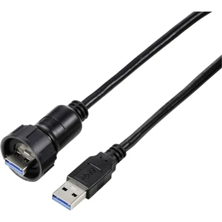 TRU Components USB 3,0 Adapter inkl. 1 m Kabel mit Bajonettverschluss, wasserdicht