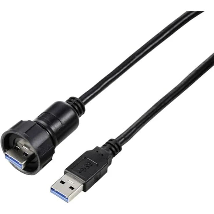 TRU Components USB 3,0 Adapter inkl. 1 m Kabel mit Bajonettverschluss, wasserdicht – Bild 1