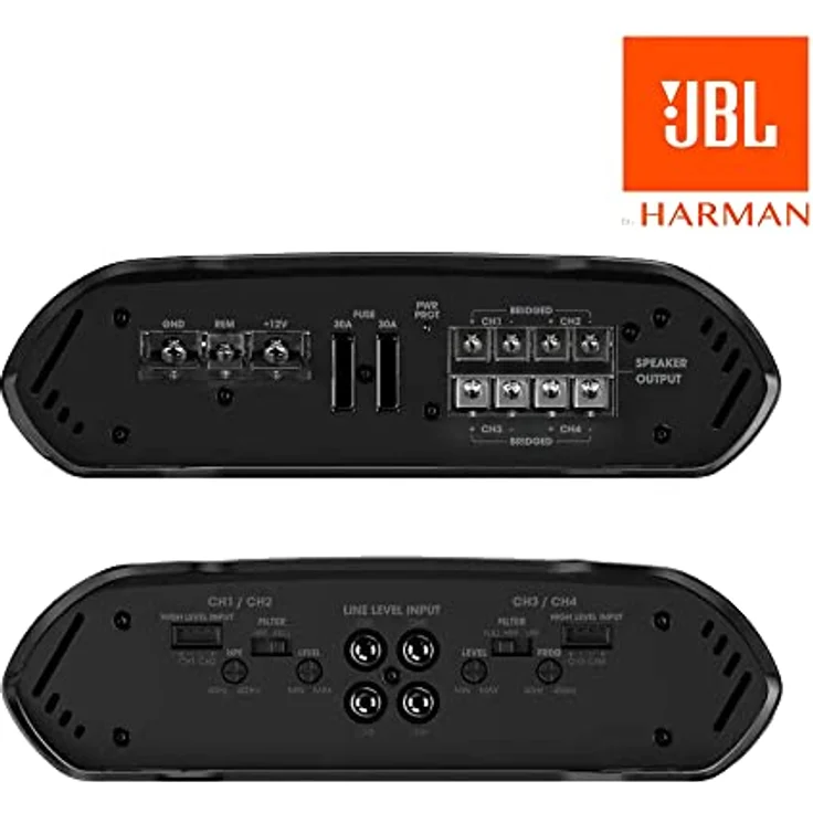 JBL Concert A704 Audioverstärker, 4-Kanal Verstärker mit 70 W RMS, schwarz – Bild 4