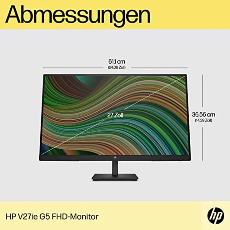 HP V24ie G5 FHD Monitor 60,5 cm (23.8 Zoll), 1920 x 1080 Pixel (16:9), 75 Hz, Full HD, AMD FreeSync, Joypad OSD Knopf, Blaulichtfiltermodus, VGA, HDMI 1.4, DisplayPort 1.2, Schwarz – Bild 3