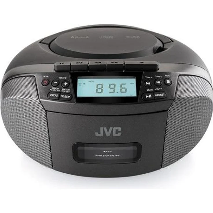 JVC RC-E444B, Kompaktes Radio mit CD- und USB-Wiedergabe, FM-Radioempfang, 30 Speicherplätzen, schwarz