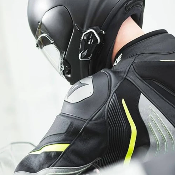 Midland C1585.01, Motorradintercom mit MESH- und Bluetooth-Technologie, wasserdicht IPX6, Reichweite 2000 m, 23 h Akkulaufzeit, Schwarz, Weiß – Bild 8