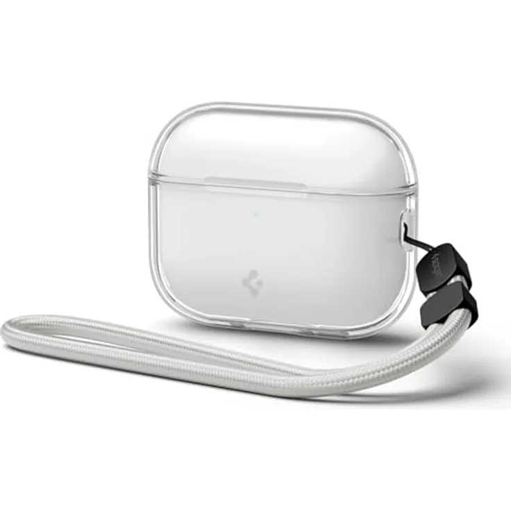 Spigen Liquid Crystal Hülle für AirPods Pro 3. Generation (2025), Kristallklar, TPU, mit Silberner Tragelasche und Vergilbungsfreier Softshell