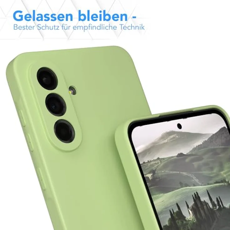 EAZY CASE Silikonhülle für Samsung Galaxy A36 5G, stoßfestes TPU Case mit Kameraschutz, dünnes Premium Cover in Pastellgrün – Bild 4