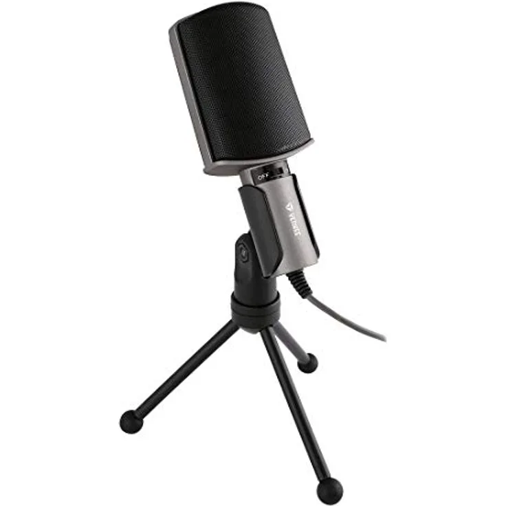 Yenkee YMC 1020GY Hochwertiges PC-Mikrofon, geeignet für Online-Spiele, Chatten, Videokonferenzen, Streaming usw, Desktop PC Microphone