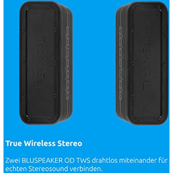TWS Outdoor Bluspeaker Bluetooth-Lautsprecher wasserdicht, schwarz – Bild 5