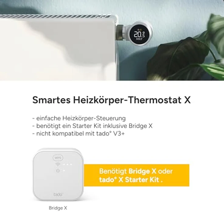 tado Smartes Heizkörperthermostat X, Heizungssteuerung per App und Smart Speaker (Alexa, Siri, Google Assistant), Energieeinsparung bis zu 55%, DIY Installation – Bild 3