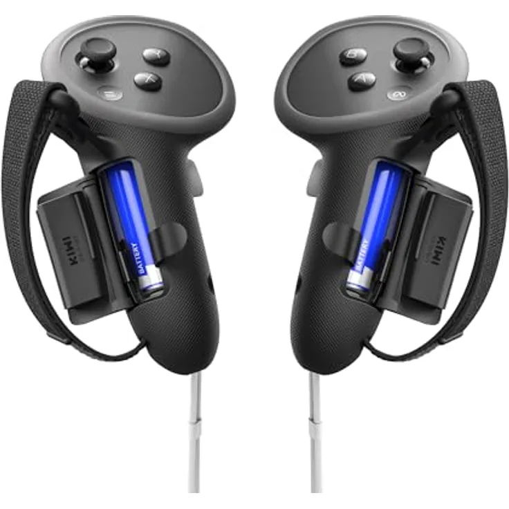 KIWI design G4 Pro Controller Griffe Kompatibel mit Meta Quest 3/3S, Akkreditiert von Meta, Silikonhülle, Anti-Rutsch-Textur, Verstellbarer Riemen