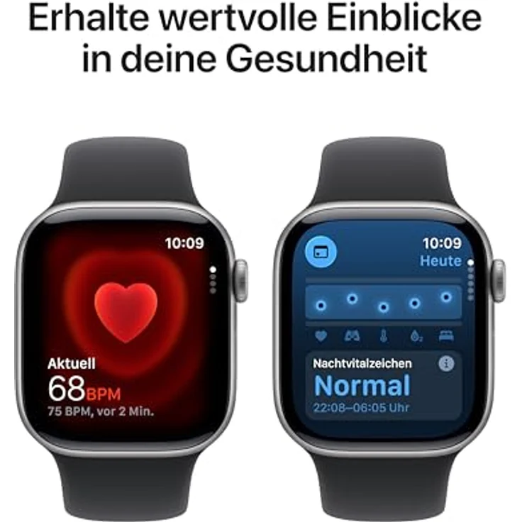 Apple Watch Series 11 GPS, 42 mm, Aluminiumgehäuse Grau, Sportarmband Schwarz - S/M – Bild 4
