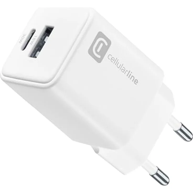 Cellular Line 8018080480454, AC Handy-Ladegerät für Innenräume, Weiß, versandkostenfrei
