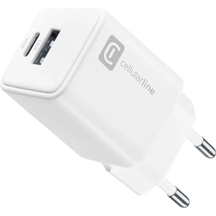 Cellular Line 8018080480454, AC Handy-Ladegerät für Innenräume, Weiß, versandkostenfrei – Bild 1