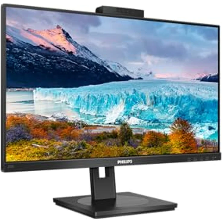 Philips 272S1MH - 27 Zoll FHD Monitor, Webcam, höhenverstellbar, FreeSync (1920x1080, 75 Hz, VGA, DVI, HDMI, DisplayPort, USB Hub) in schwarz – Bild 1