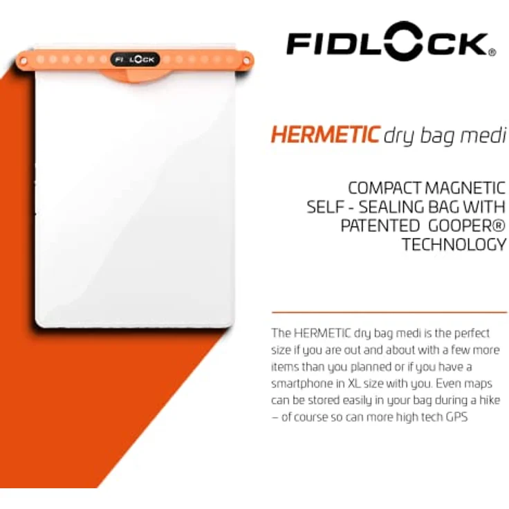 Fidlock Hermetic dry bag medi wasserdichte Tasche - Smartphonetasche orange – Bild 2