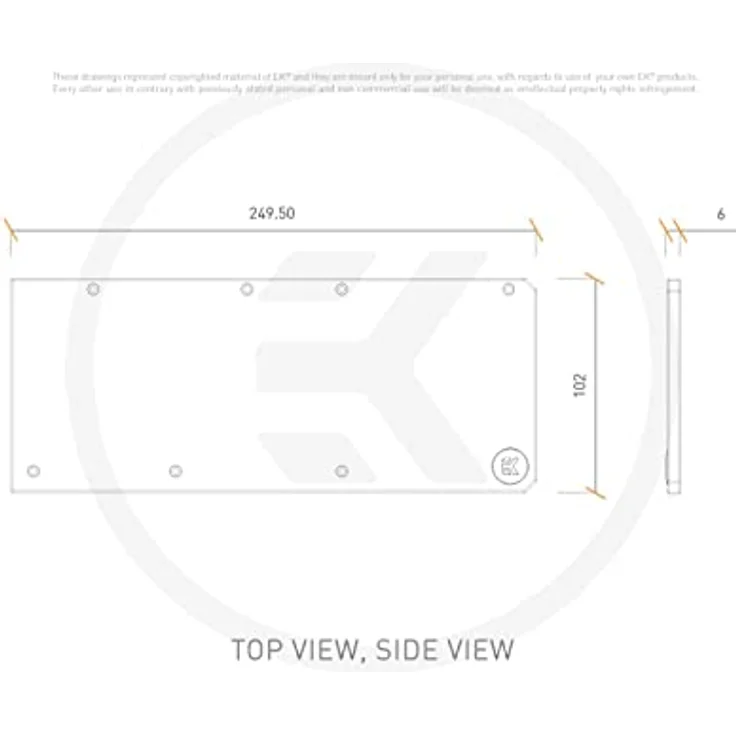 Odestar EK Water Blocks Quantum Vector RX 6700XT Carte Graphique Plaque arrière Blanc 1 pièce(s) - High-Performance Wasserkühlung mit ergonomischem Design – Bild 3